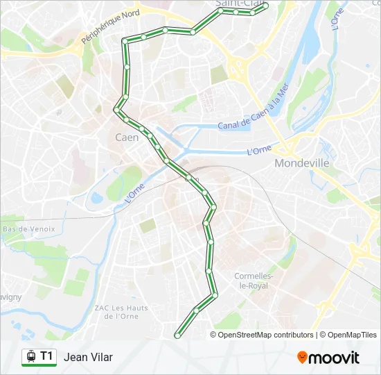 T1 Light Rail Line Map