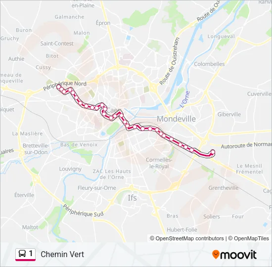 1 Bus Line Map