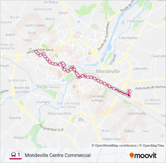 1 Bus Line Map