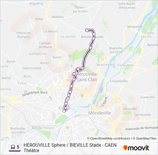 5 Bus Line Map