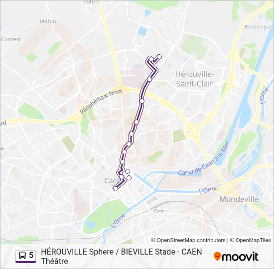 5 Bus Line Map