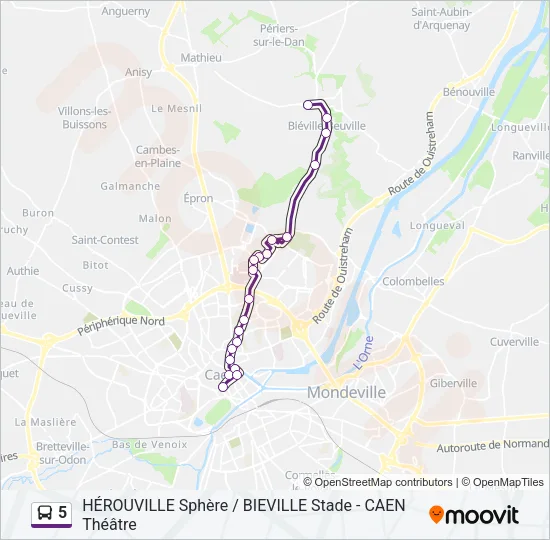 5 Bus Line Map