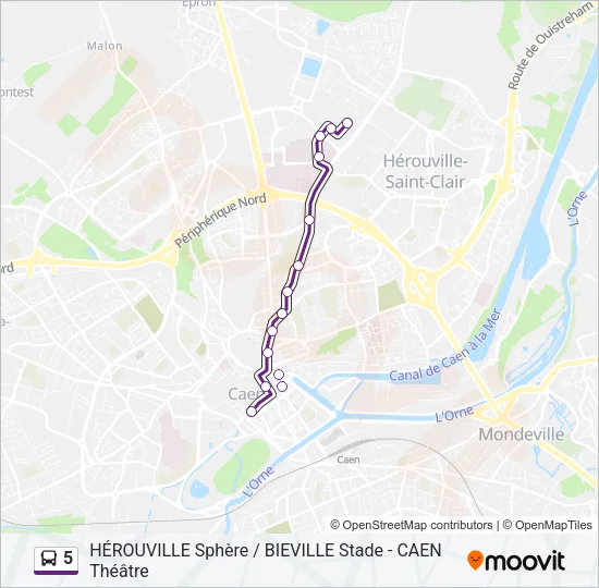 5 Bus Line Map