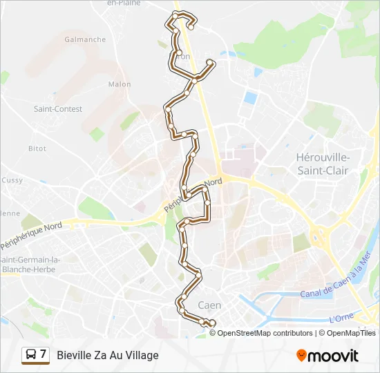 Plan de la ligne 7 de bus