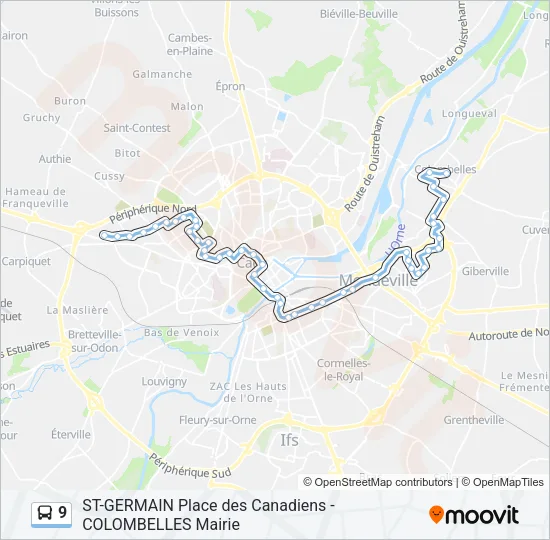9 Bus Line Map