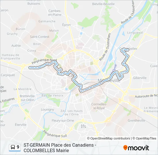 9 Bus Line Map