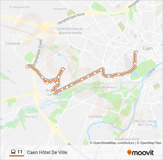 11 Bus Line Map