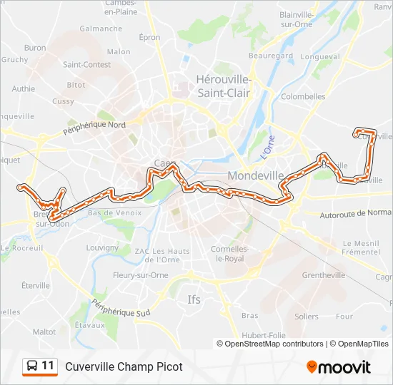 11 Bus Line Map