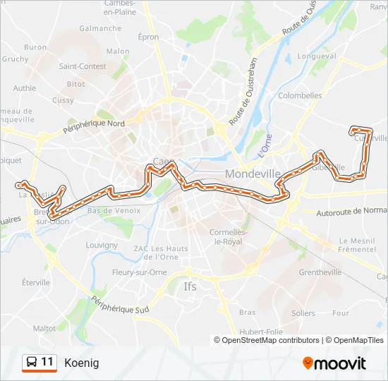 11 Bus Line Map