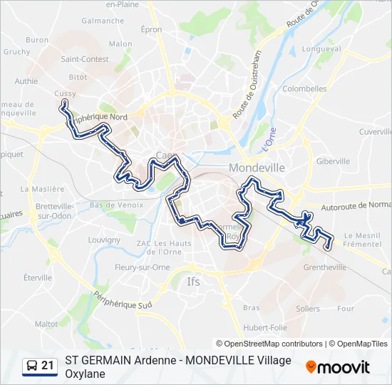 21 Bus Line Map