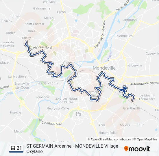 21 Bus Line Map