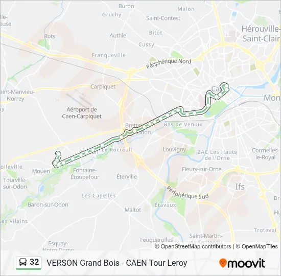 Plan de la ligne 32 de bus