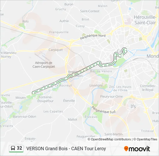 Plan de la ligne 32 de bus