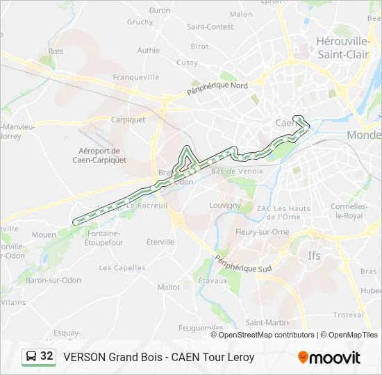 Plan de la ligne 32 de bus