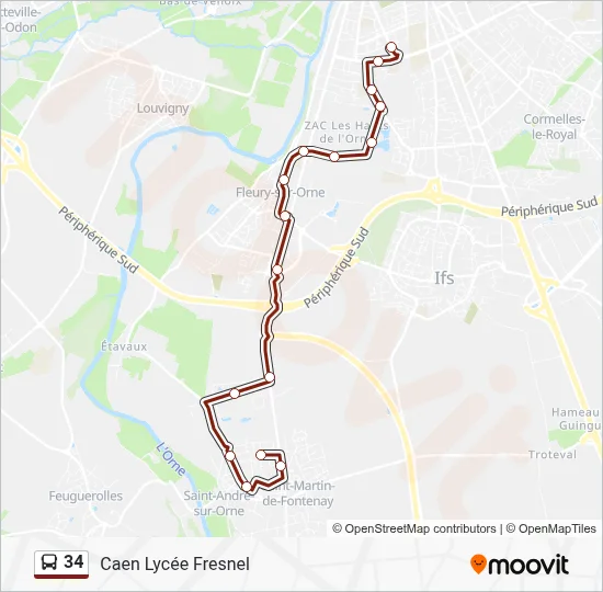 34 Bus Line Map
