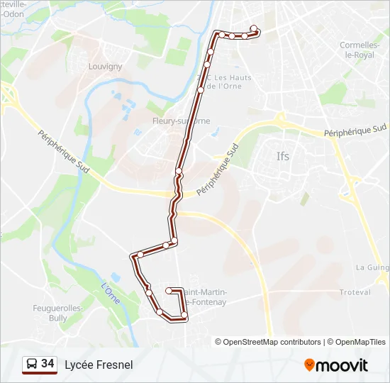34 Bus Line Map