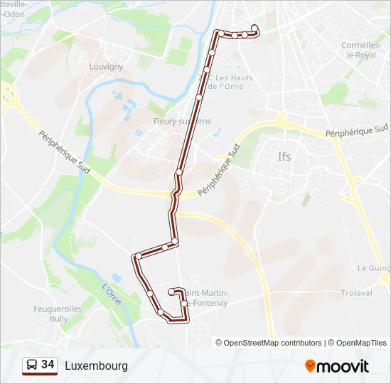 34 Bus Line Map