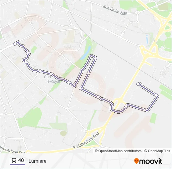 40 Bus Line Map