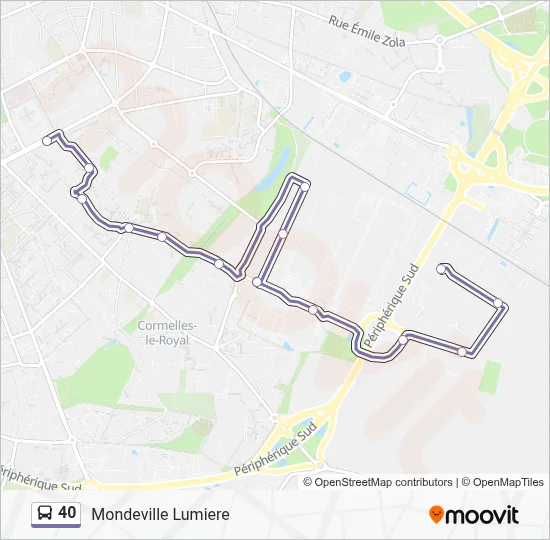 40 Bus Line Map