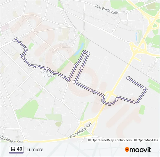 40 Bus Line Map