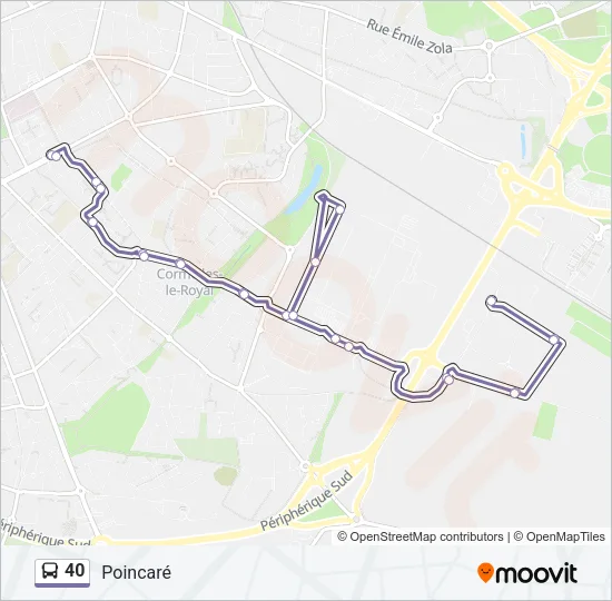 40 Bus Line Map