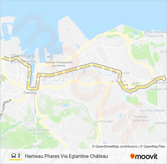 Plan de la ligne 2 de bus
