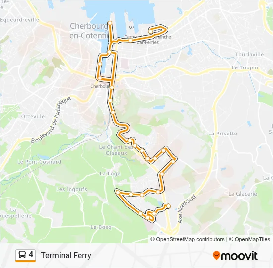Mapa de 4 de autobús