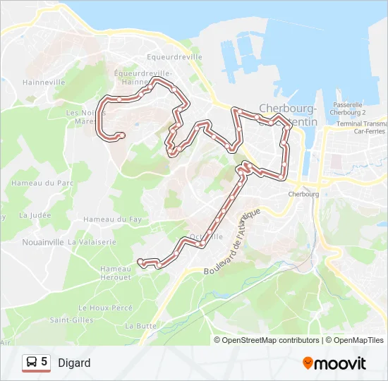 5 Bus Line Map