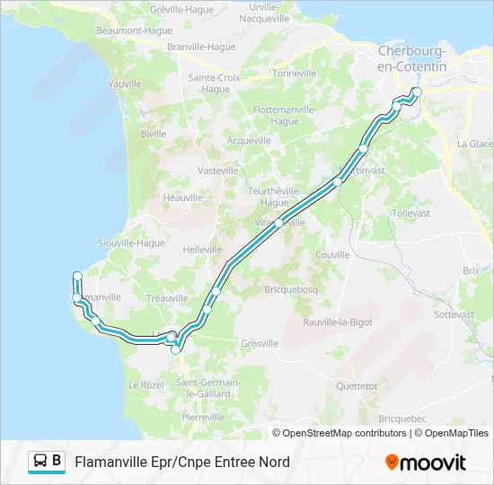 B Bus Line Map