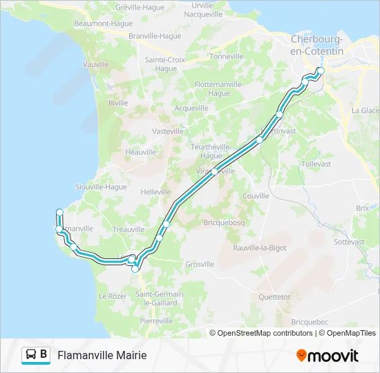 B Bus Line Map