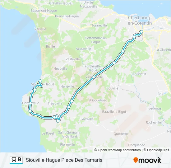 B Bus Line Map