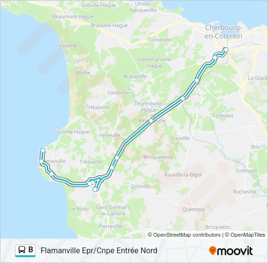 B Bus Line Map