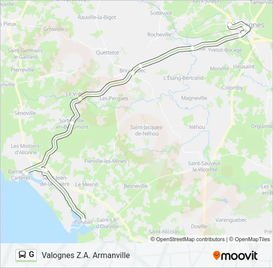 G Bus Line Map