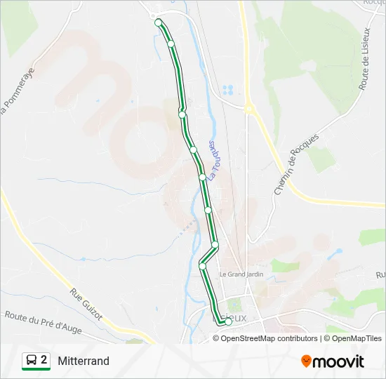 Plan de la ligne 2 de bus