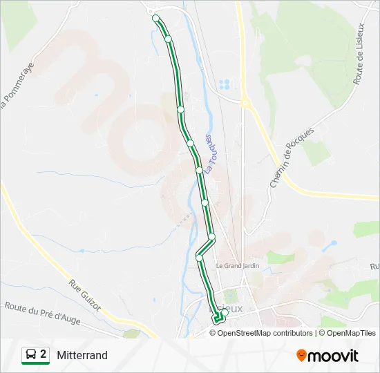 Plan de la ligne 2 de bus