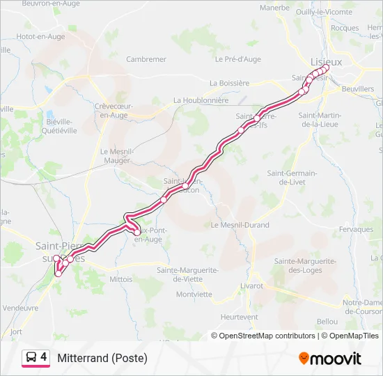 Plan de la ligne 4 de bus