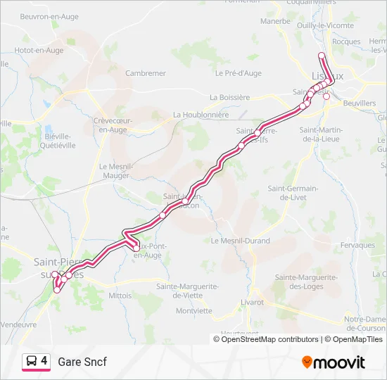 Mapa de 4 de autobús