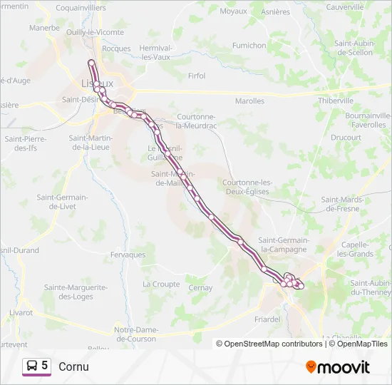 Mapa de 5 de autobús