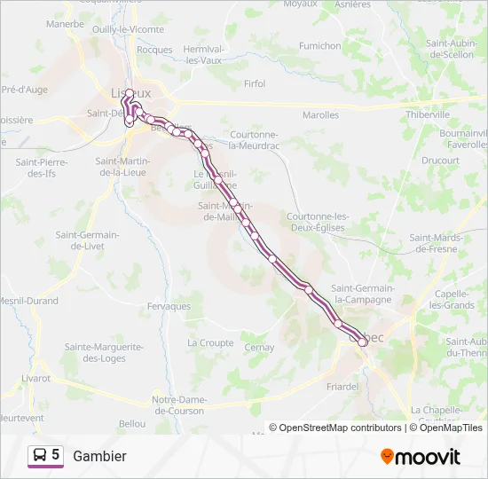 Mapa de 5 de autobús