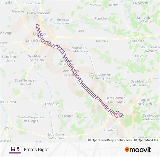 5 Bus Line Map