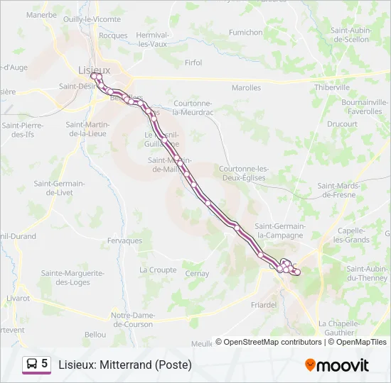5 Bus Line Map