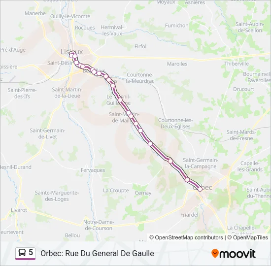 5 Bus Line Map