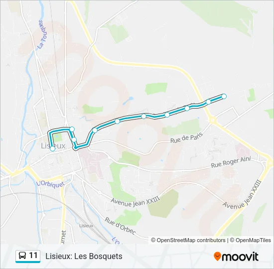 11 Bus Line Map