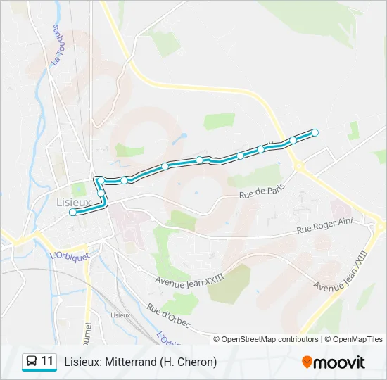 11 Bus Line Map