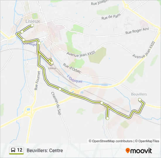 12 Bus Line Map
