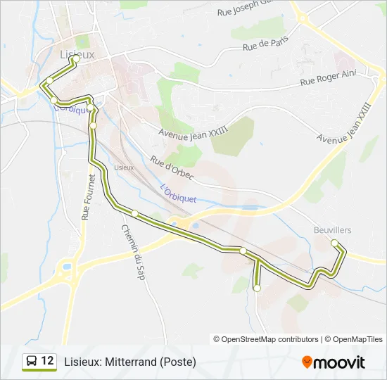 12 Bus Line Map