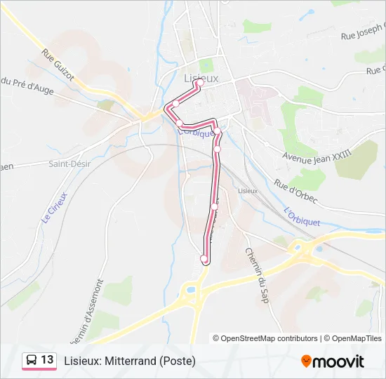 13 Bus Line Map