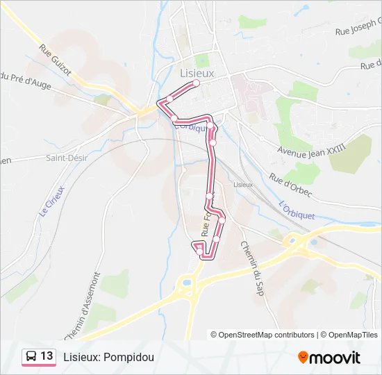 13 Bus Line Map