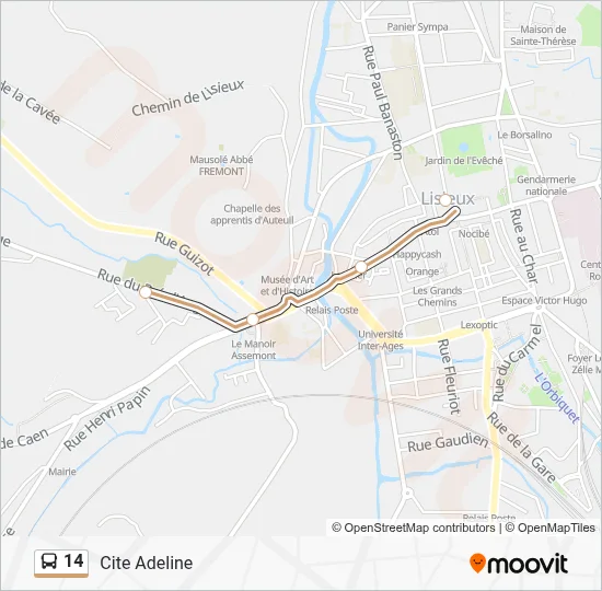 Mapa de 14 de autobús
