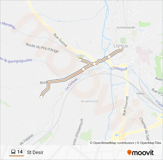 14 Bus Line Map
